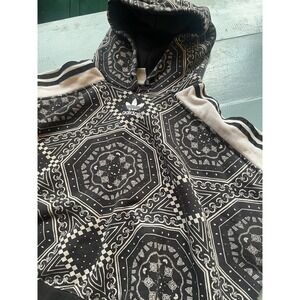 Adidas Originals Bandana Print Hoodie Black Oversized Trefoil Sweatshirt